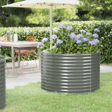 Gossi jardiniera gradina gri 100x100x68 cm otel vopsit electrostatic