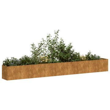 Gossi jardiniera rusty 360x40x40 cm otel rezistent la intemperii