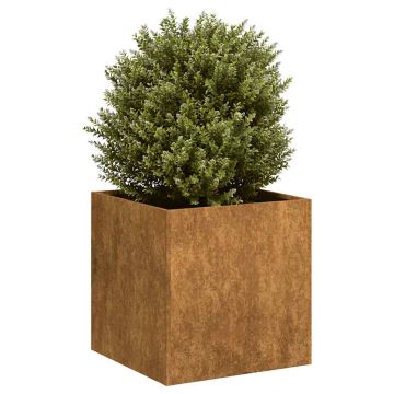 Gossi jardiniera rusty 40x40x40 cm otel pentru intemperii
