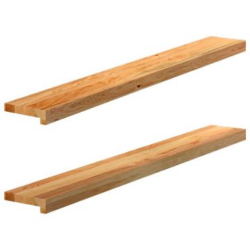 Gossi pervaz 2 buc lemn masiv de maro deschis 120x15x2 cm