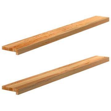Gossi pervaz 2 buc lemn masiv de maro deschis 140x15x2 cm