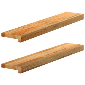 Gossi pervaz 2 buc lemn masiv de maro deschis 80x15x2 cm