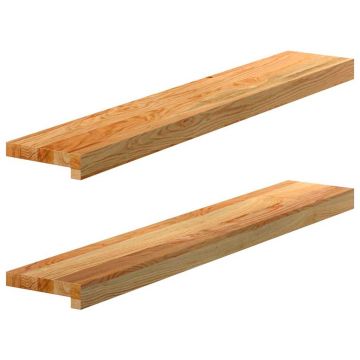 Gossi pervaz 2 buc lemn masiv de maro deschis 90x15x2 cm