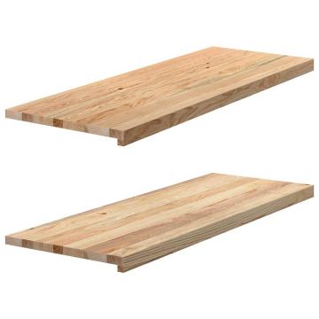 Gossi pervaz 2 buc lemn masiv de stejar netratat 110x40x2 cm