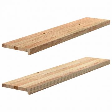 Gossi pervaz 2 buc lemn masiv de stejar netratat 120x30x2 cm