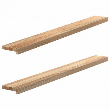 Gossi pervaz 2 buc lemn masiv de stejar netratat 140x15x2 cm