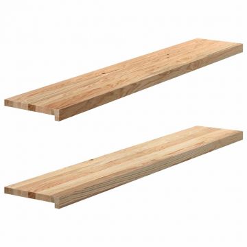 Gossi pervaz 2 buc lemn masiv de stejar netratat 140x30x2 cm