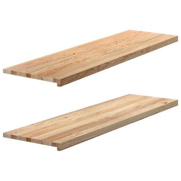 Gossi pervaz 2 buc lemn masiv de stejar netratat 140x40x2 cm