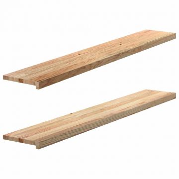 Gossi pervaz 2 buc lemn masiv de stejar netratat 160x25x2 cm
