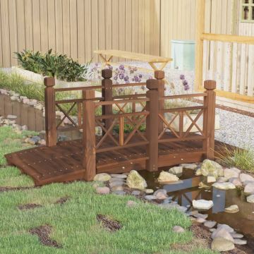 Gossi pod de gradina cu balustrade, 150x67x56 cm, lemn masiv de molid