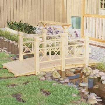 Gossi pod de gradina cu balustrade, 150x67x56 cm, lemn masiv de molid