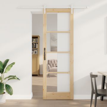 Gossi usa glisanta cu set de hardware 'orkdal'lemn solid & sticla, Gossi usa interioara cu sticla 'orkdal'78x232x4 cm lemn solid de pin