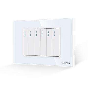 Intrerupator Mecanic 6 Posturi LUXION cu Rama din Sticla, Standard Italian, 3M