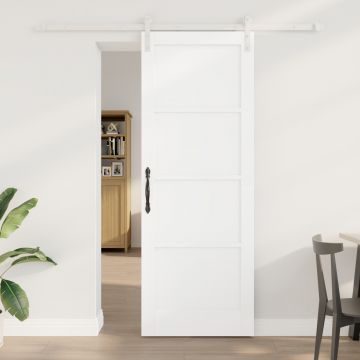 Usa cu glisare Gossi cu set de hardware alb 78x211 cm lemn solid, usa interioara Gossi 'orkdal'alb 78x211x4 cm lemn solid