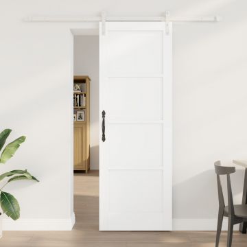 Usa glisanta Gossi cu accesorii alb 73.5x211 cm lemn masiv de pin, usa interioara Gossi 'orkdal'alb 73.5x211x4 cm lemn masiv de pin