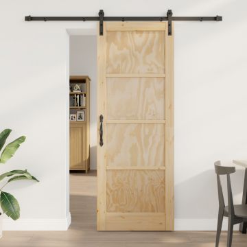 Usa glisanta Gossi cu set de accesorii 78x211 cm din lemn masiv de pin, usa interioara 'orkdal'78x211x4 cm din lemn masiv de pin