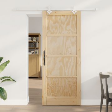 Usa glisanta Gossi cu set de accesorii 83x202 cm din lemn masiv de pin, usa de interior orkdal 83x202x4 cm din lemn masiv de pin