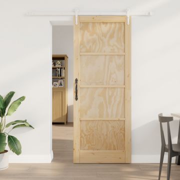 Usa glisanta Gossi cu set de accesorii 83x211 cm lemn de pin masiv, usa interioara Gossi orkdal 83x211x4 cm lemn de pin masiv