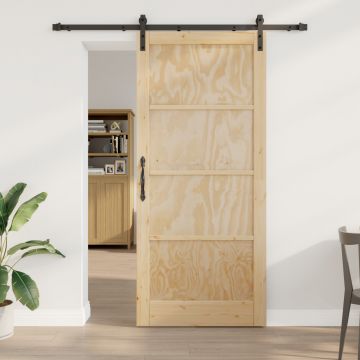 Usa glisanta Gossi cu set de accesorii 93x211 cm din lemn solid de pin, usa interioara Gossi 'orkdal'93x211x4 cm din lemn solid de pin