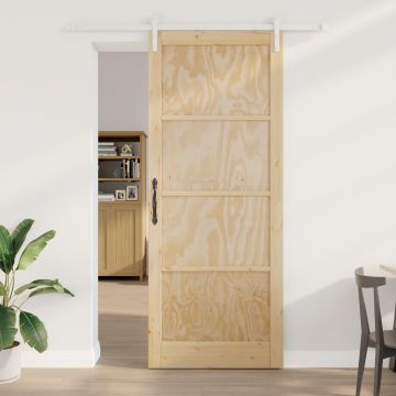 Usa glisanta Gossi cu set de accesorii 93x232 cm lemn solid de pin, usa interioara Gossi orkdal 93x232x4 cm lemn solid de pin