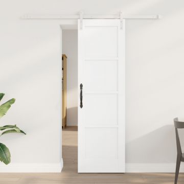 Usa glisanta Gossi cu set de accesorii alb 61x198.5 cm lemn masiv de pin, usa interioara Gossi ‘orkdal’ alba 61x198.5x4 cm lemn masiv de pin