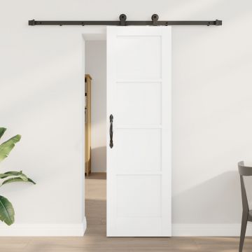 Usa glisanta Gossi cu set de accesorii alb 61x198,5 cm lemn masiv din pin, usa interioara Gossi 'orkdal'alb 61x198,5x4 cm lemn masiv din pin
