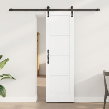 Usa glisanta Gossi cu set de accesorii alb 61x198.5 cm lemn solid de pin, usa interioara Gossi 'orkdal'alb 61x198.5x4 cm lemn solid de pin