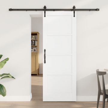 Usa glisanta Gossi cu set de accesorii alb 73.5x198.5 cm lemn masiv de pin, usa interioara Gossi 'orkdal'alb 73.5x198.5 cm lemn masiv de pin