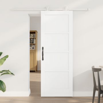 Usa glisanta Gossi cu set de accesorii alb 73.5x198.5 cm lemn solid din pin, usa de interior Gossi 'orkdal'alb 73.5x198.5x4 cm lemn solid din pin