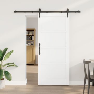 Usa glisanta Gossi cu set de accesorii alb 78x202 cm lemn masiv de pin, usa interioara Gossi 'orkdal'alb 78x202x4 cm lemn masiv de pin