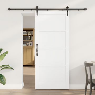 Usa glisanta Gossi cu set de accesorii alb 78x202 cm lemn masiv pin, usa interioara Gossi 'orkdal'alb 78x202x4 cm lemn masiv pin