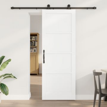 Usa glisanta Gossi cu set de accesorii alb 78x211 cm din lemn masiv de pin, usa interioara Gossi orkdal alb 78x211x4 cm din lemn masiv de pin