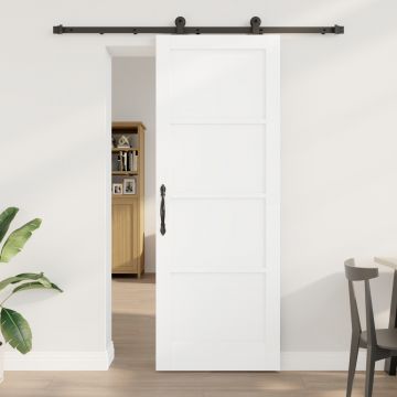 Usa glisanta Gossi cu set de accesorii alb 78x211 cm din lemn solid de pini, usa interioara Gossi 'orkdal'alb 78x211x4 cm din lemn solid de pini