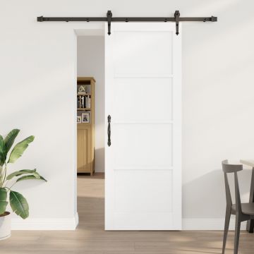 Usa glisanta Gossi cu set de accesorii alb 78x211 cm lemn masiv pin, usa de interior Gossi 'orkdal'alb 78x211x4 cm lemn masiv pin