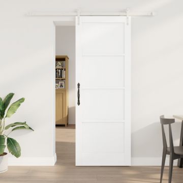 Usa glisanta Gossi cu set de accesorii alb 78x211 cm lemn masiv pin, usa interioara Gossi 'orkdal'alb 78x211x4 cm lemn masiv pin