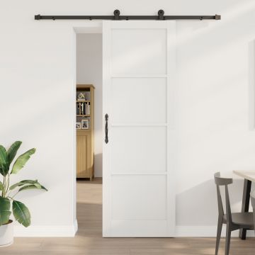 Usa glisanta Gossi cu set de accesorii alb 78x232 cm din lemn masiv de pin, usa interioara 'orkdal'alb 78x232x4 cm din lemn masiv de pin