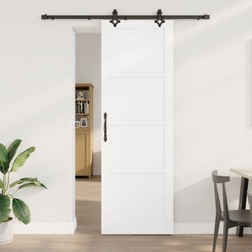 Usa glisanta Gossi cu set de accesorii alb 78x232 cm lemn solid de pin, usa interioara Gossi 'orkdal'alb 78x232x4 cm lemn solid de pin