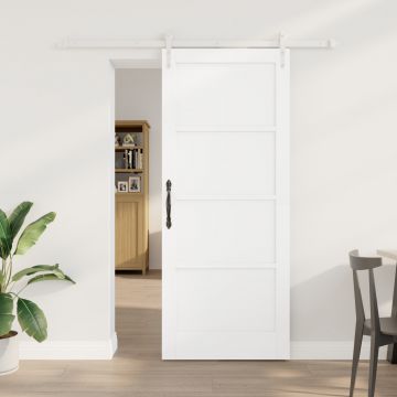 Usa glisanta Gossi cu set de accesorii alb 83x202 cm lemn de pin solid, usa interioara 'orkdal'alb 83x202x4 cm lemn de pin solid