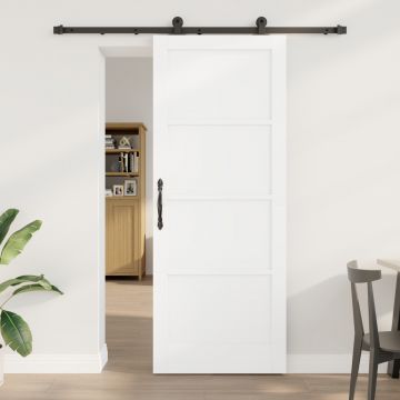 Usa glisanta Gossi cu set de accesorii alb 83x211 cm din lemn masiv de pin, usa interioara Gossi 'orkdal'alb 83x211x4 cm din lemn masiv de pin