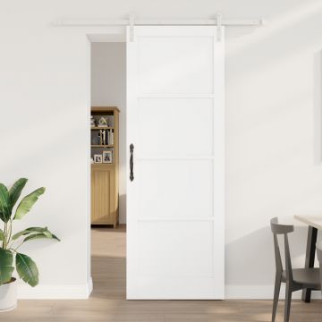 Usa glisanta Gossi cu set de accesorii alb 83x232 cm lemn masiv pin, usa interioara Gossi orkdal alb 83x232x4 cm lemn masiv pin