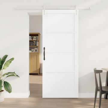 Usa glisanta Gossi cu set de accesorii alb 86x211 cm din lemn masiv de pin, usa interioara Gossi 'orkdal'alb 86x211x4 cm din lemn masiv de pin