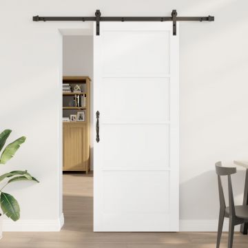 Usa glisanta Gossi cu set de accesorii alb 86x211 cm din lemn masiv de pin, usa interioara Gossi 'orkdal'alb 86x211x4 cm din lemn masiv de pin