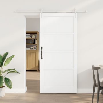 Usa glisanta Gossi cu set de accesorii alb 93x202 cm lemn masiv de pin, usa interioara Gossi “orkdal” alb 93x202x4 cm lemn masiv de pin