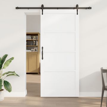 Usa glisanta Gossi cu set de accesorii alb 93x211 cm lemn solid de pin, usa interioara Gossi orkdal alb 93x211x4 cm lemn solid de pin