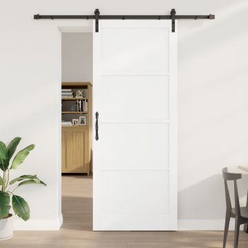 Usa glisanta Gossi cu set de accesorii alb 93x232 cm lemn masiv de pin, usa de interior Gossi 'orkdal'alb 93x232x4 cm lemn masiv de pin