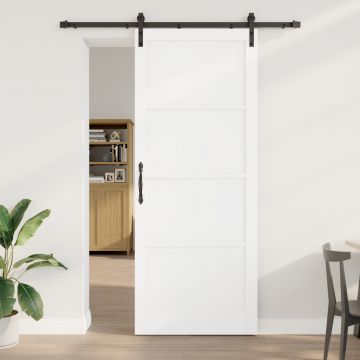 Usa glisanta Gossi cu set de accesorii alb 93x232 cm lemn masiv de pin, usa interioara Gossi 'orkdal'alb 93x232x4 cm lemn masiv de pin