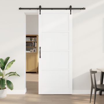 Usa glisanta Gossi cu set de accesorii alb 93x232 cm lemn masiv pin, usa interioara Gossi 'orkdal'alb 93x232x4 cm lemn masiv pin