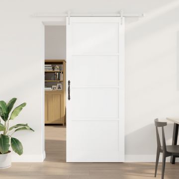 Usa glisanta Gossi cu set de accesorii alb 93x232 cm lemn solid de pin, usa interioara Gossi ‘orkdal’ alb 93x232x4 cm lemn solid de pin