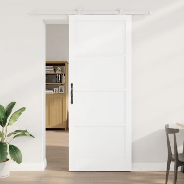 Usa glisanta Gossi cu set de accesorii orkdal alba din lemn masiv de pin, usa interioara Gossi 'orkdal'alba 93x232x4 cm din lemn masiv de pin