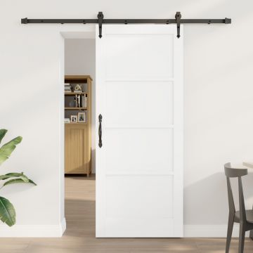 Usa glisanta Gossi cu set de componente alb 83x202 cm din lemn de pin, usa interioara 'orkdal'alb 83x202x4 cm din lemn de pin